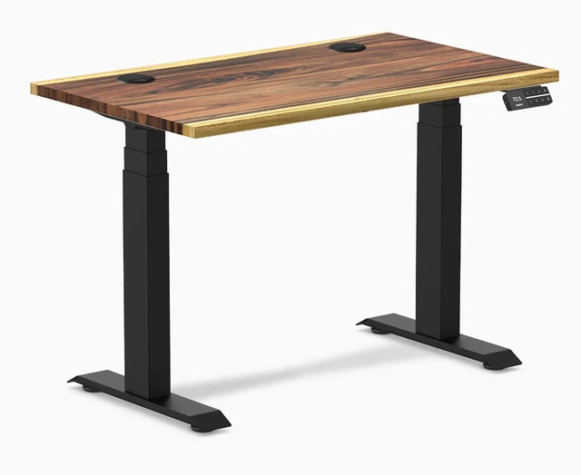 Main image of Desky Dual Mini Hardwood Sit Stand Desk - Saman / 32 x 20 in / Matte Black