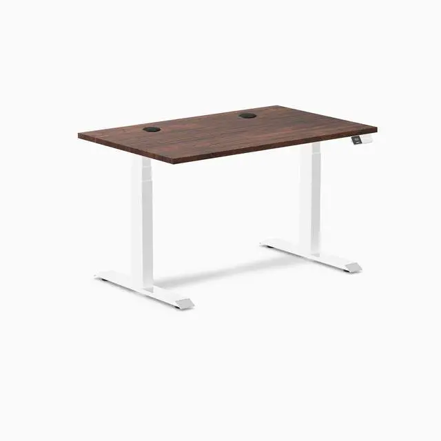 Alt view image 8 of 14 - Desky Dual Softwood Sit Stand Desk - American Rustic Pine / 48 x 30 inches with Grommets / White