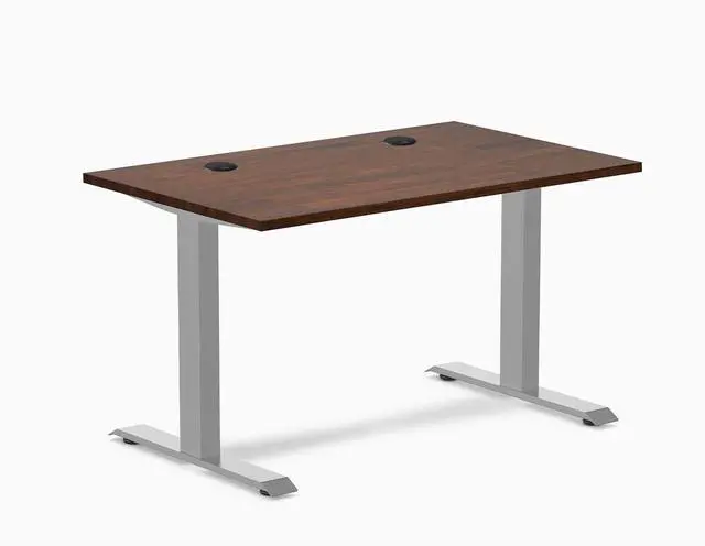 Main image of Desky Zero Rubberwood Office Desk - Red Walnut / 48 x 30 in / Grey