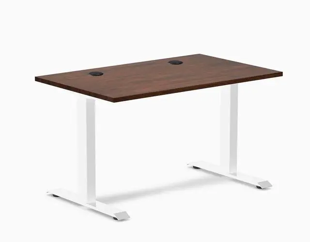 Main image of Desky Zero Rubberwood Office Desk - Red Walnut / 48 x 30 in / White