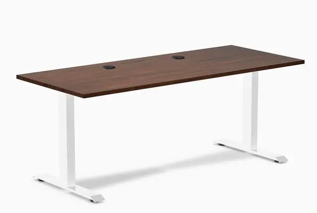 Main image of Desky Zero Rubberwood Office Desk - Red Walnut / 48 x 30 in / White
