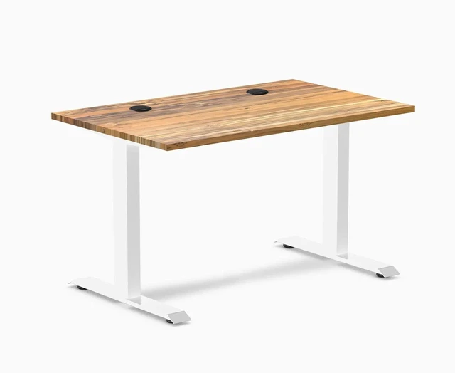 Main image of Desky Zero Hardwood Office Desk - Teak / 48 x 30 in / White