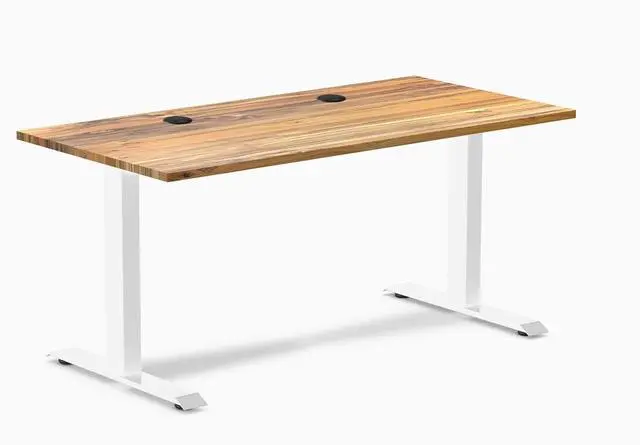 Main image of Desky Zero Hardwood Office Desk - Teak / 48 x 30 in / White
