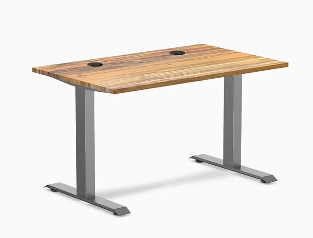 Main image of Desky Zero Hardwood Office Desk - Teak / 48 x 30 in / Space Gray