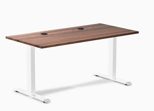 Main image of Desky Zero Hardwood Office Desk - Walnut / 48 x 30 in / White