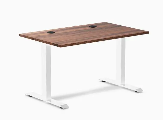 Main image of Desky Zero Hardwood Office Desk - Walnut / 48 x 30 in / White