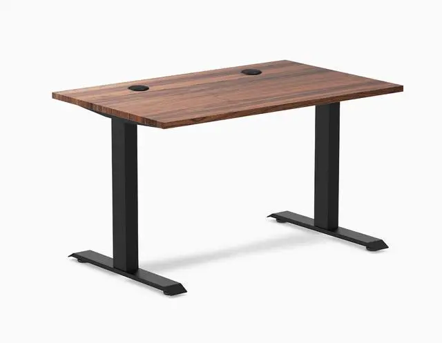 Main image of Desky Zero Hardwood Office Desk - Walnut / 48 x 30 in / Matte Black