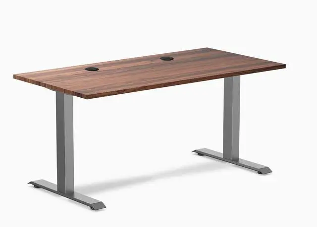 Main image of Desky Zero Hardwood Office Desk - Walnut / 48 x 30 in / Space Gray