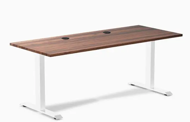 Main image of Desky Zero Hardwood Office Desk - Walnut / 48 x 30 in / White