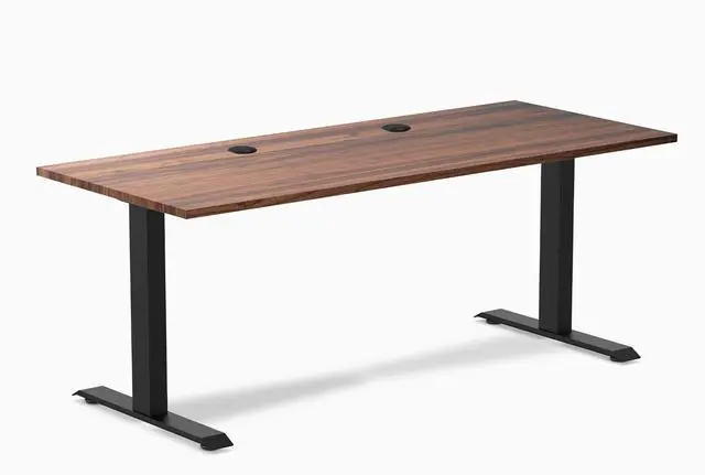 Main image of Desky Zero Hardwood Office Desk - Walnut / 48 x 30 in / Matte Black