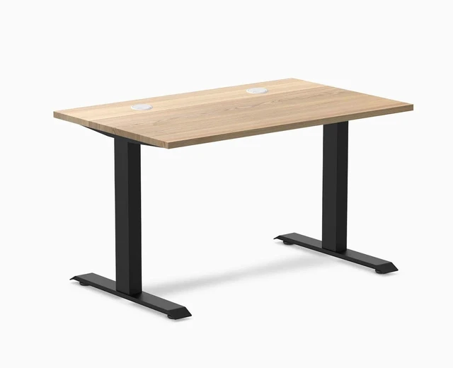 Main image of Desky Zero Hardwood Office Desk - White Ash / 48 x 30 in / Matte Black
