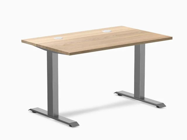 Main image of Desky Zero Hardwood Office Desk - White Ash / 48 x 30 in / Space Gray