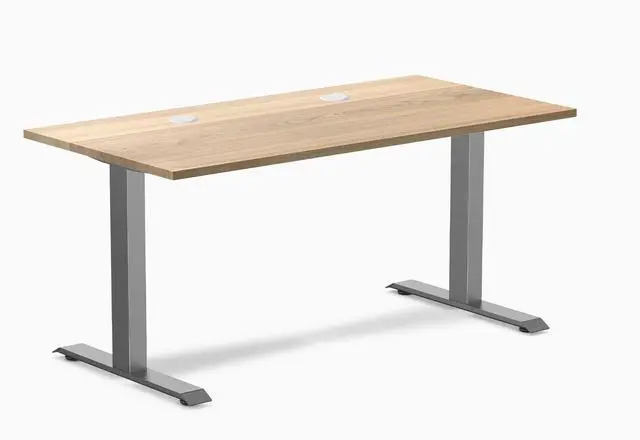 Main image of Desky Zero Hardwood Office Desk - White Ash / 48 x 30 in / Space Gray