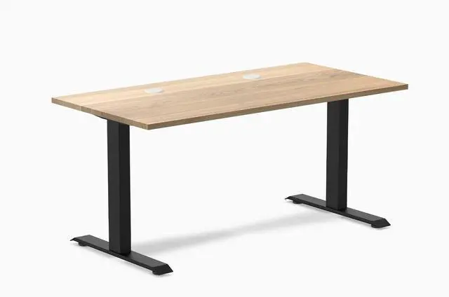 Main image of Desky Zero Hardwood Office Desk - White Ash / 48 x 30 in / Matte Black
