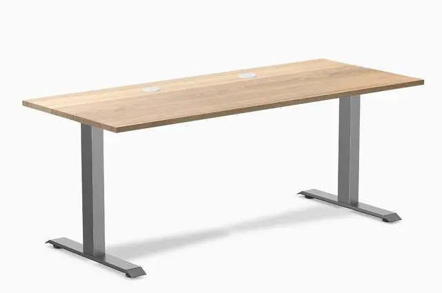 Main image of Desky Zero Hardwood Office Desk - White Ash / 48 x 30 in / Space Gray