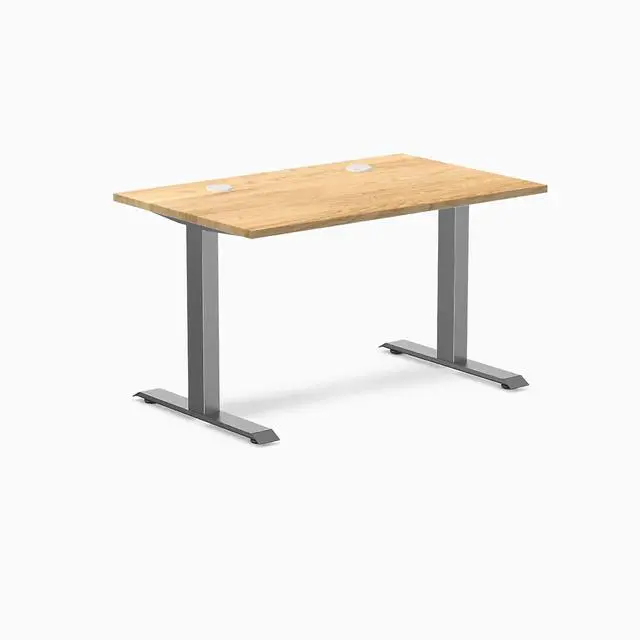 Main image of Desky Zero Hardwood Office Desk - White Oak / 48 x 30 in / Space Gray