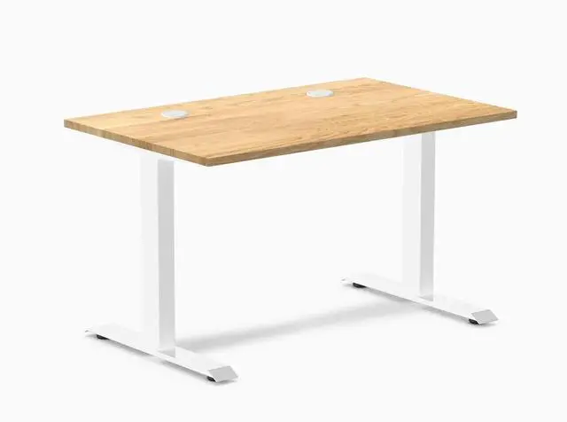 Main image of Desky Zero Hardwood Office Desk - White Oak / 48 x 30 in / White