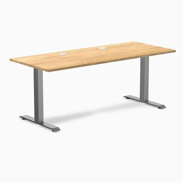 Main image of Desky Zero Hardwood Office Desk - White Oak / 48 x 30 in / Space Gray