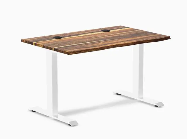 Main image of Desky Zero Hardwood Office Desk - Pheasantwood / 48 x 30 in / White