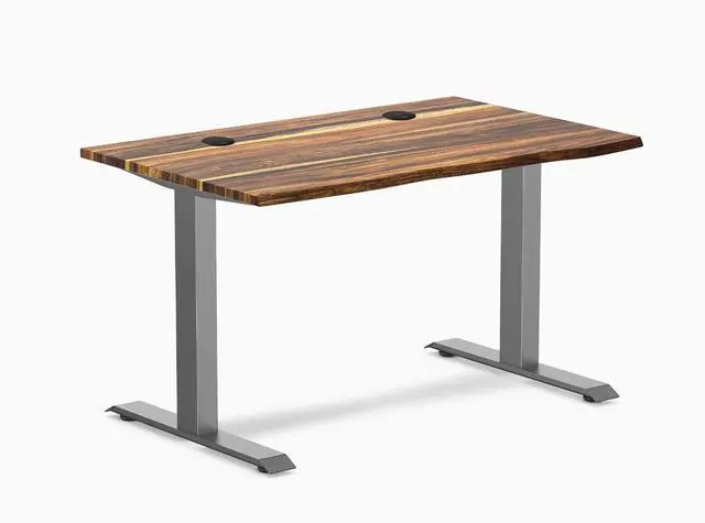 Main image of Desky Zero Hardwood Office Desk - Pheasantwood / 48 x 30 in / Space Gray