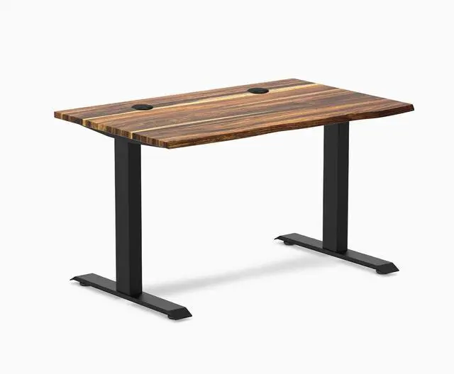 Main image of Desky Zero Hardwood Office Desk - Pheasantwood / 48 x 30 in / Matte Black