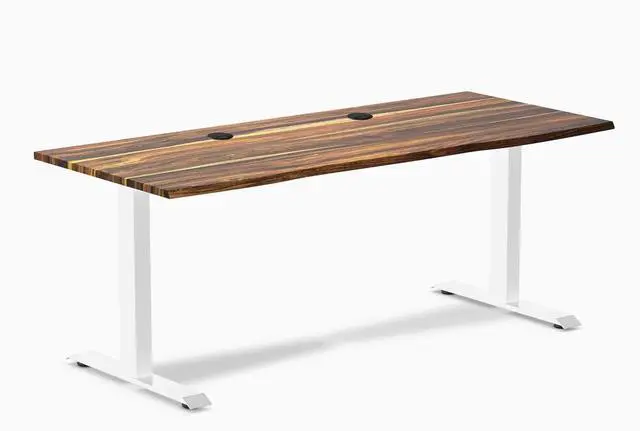 Main image of Desky Zero Hardwood Office Desk - Pheasantwood / 48 x 30 in / White