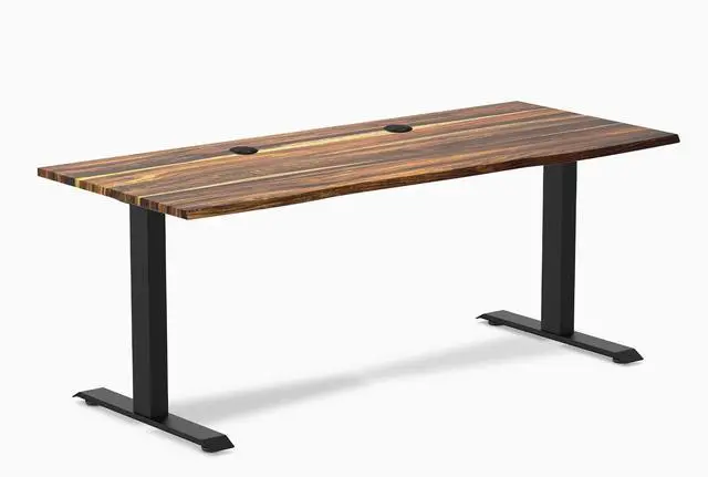 Main image of Desky Zero Hardwood Office Desk - Pheasantwood / 48 x 30 in / Matte Black