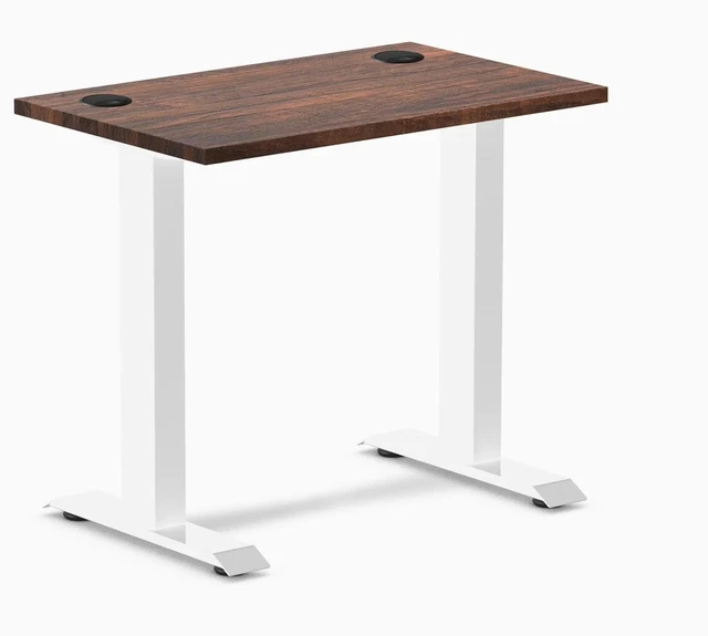Main image of Desky Zero Mini Softwood Office Desk - American Rustic Pine / 32 x 20 in / White