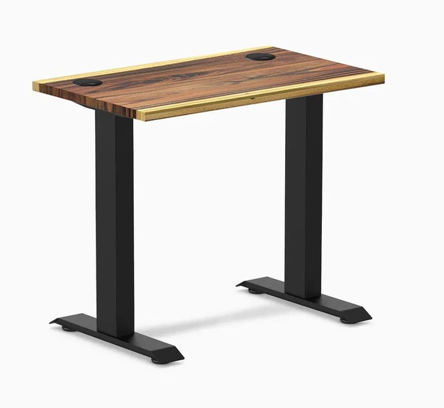 Main image of Desky Zero Mini Hardwood Office Desk - Saman / 32 x 20 in with Grommets / Matte Black