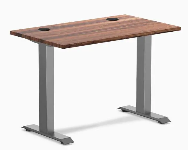 Main image of Desky Zero Mini Hardwood Office Desk - Walnut / 40 x 24 in with Grommets / Space Gray