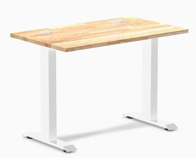 Main image of Desky Zero Mini Rubberwood Office Desk - Natural / 32 x 20 in / White