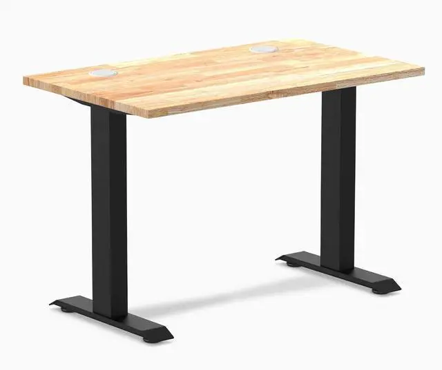 Main image of Desky Zero Mini Rubberwood Office Desk - Natural / 32 x 20 in / Matte Black