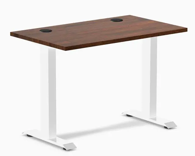 Main image of Desky Zero Mini Rubberwood Office Desk - Red Walnut / 32 x 20 in / White