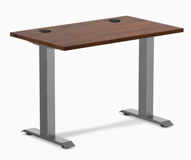 Main image of Desky Zero Mini Rubberwood Office Desk - Red Walnut / 32 x 20 in / Space Gray