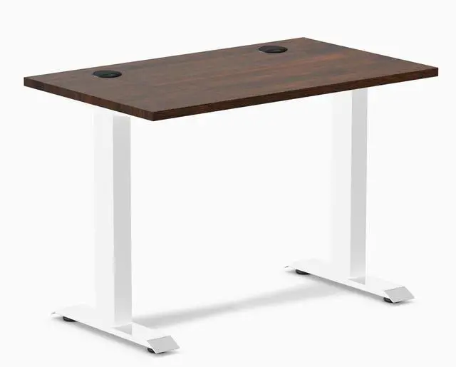Main image of Desky Zero Mini Rubberwood Office Desk - Dark Walnut / 32 x 20 in / White