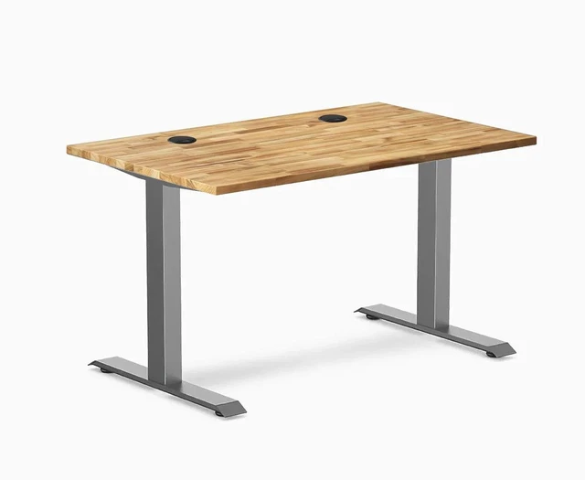 Main image of Desky Zero Hardwood Office Desk - Acacia / 48 x 30 in / Space Gray