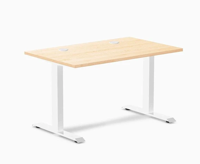 Main image of Desky Zero Hardwood Office Desk - Maple / 48 x 30 in / White
