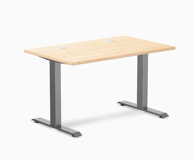 Main image of Desky Zero Hardwood Office Desk - Maple / 48 x 30 in / Space Gray