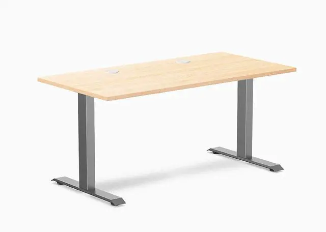 Main image of Desky Zero Hardwood Office Desk - Maple / 48 x 30 in / Space Gray