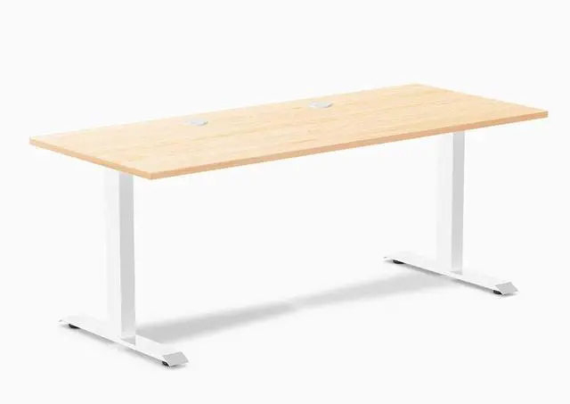 Main image of Desky Zero Hardwood Office Desk - Maple / 48 x 30 in / White