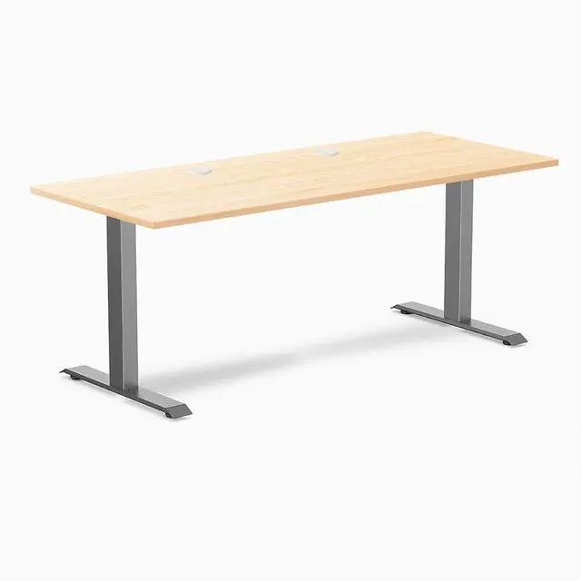 Main image of Desky Zero Hardwood Office Desk - Maple / 48 x 30 in / Space Gray