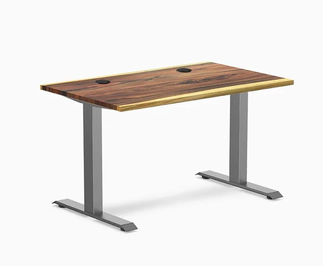 Main image of Desky Zero Hardwood Office Desk - Saman / 48 x 30 in / Space Gray