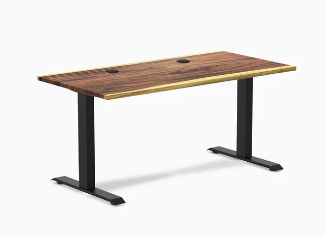 Main image of Desky Zero Hardwood Office Desk - Saman / 48 x 30 in / Matte Black