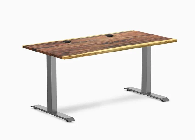 Main image of Desky Zero Hardwood Office Desk - Saman / 48 x 30 in / Space Gray