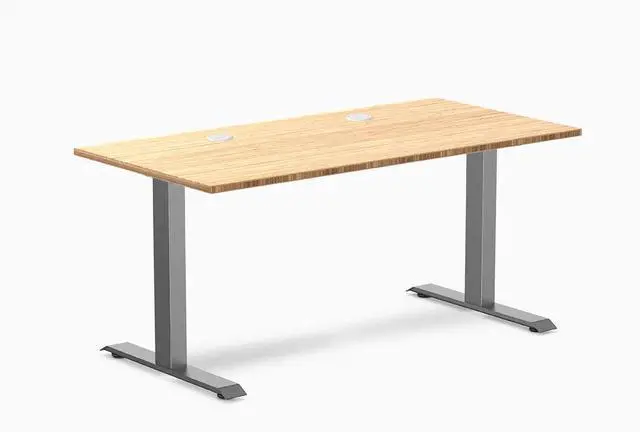 Main image of Desky Zero Bamboo Office Desk - Bamboo / 72 x 30 in with Grommets / Space Gray