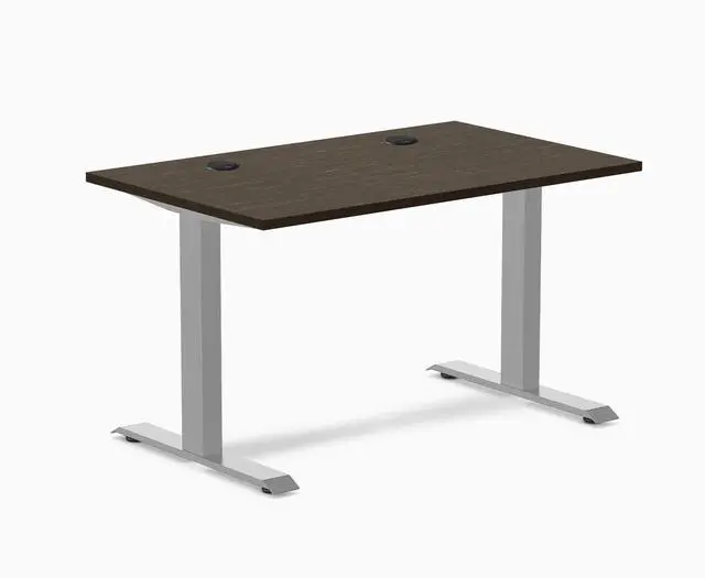 Main image of Desky Zero Bamboo Office Desk - Bamboo / 60 x 30 in with Grommets / Grey