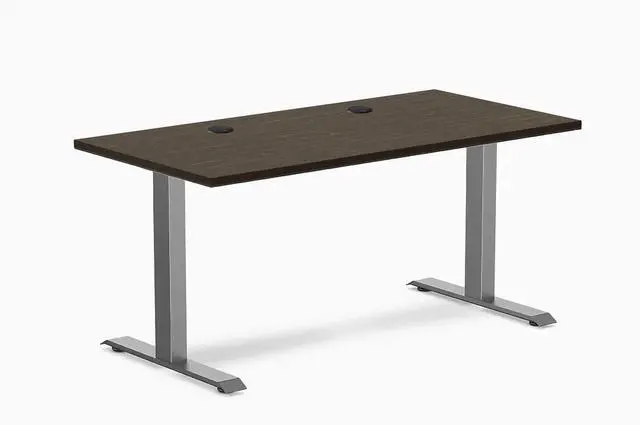 Main image of Desky Zero Bamboo Office Desk - Bamboo / 80 x 30 in with Grommetsches with Grommets / Space Gray