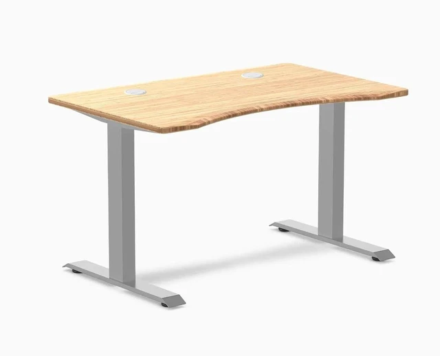 Main image of Desky Zero Ergo Edge Office Desk - Bamboo / 48 x 30 in / Grey