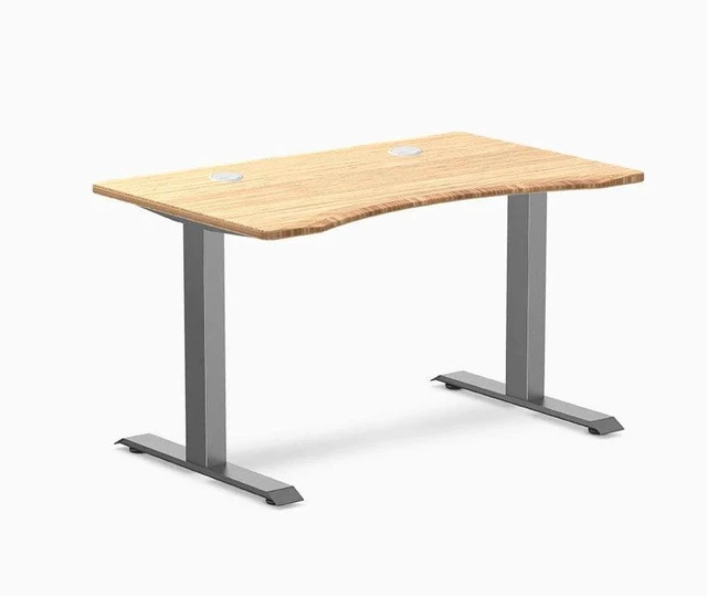 Main image of Desky Zero Ergo Edge Office Desk - Bamboo / 48 x 30 in / Space Gray