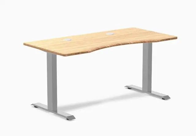 Main image of Desky Zero Ergo Edge Office Desk - Bamboo / 48 x 30 in / Grey